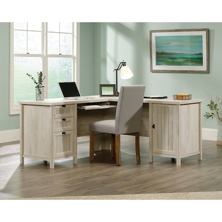 Sauder L-Desk, 65.12 in D X 30 in H, 65.12 in W X Engineered wood 419956